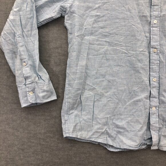 St. John's Bay Button Shirt Mens XXL Linen Blend Slim Fit Striped Long Sleeve - Picture 4 of 16